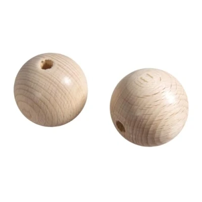 Obrázek Rayher 6249200 Rohholz kuličky FSC 100%, vrtaný, 30 mm Ø, 6 DL, SB sáček 4