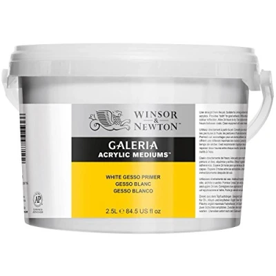 Obrázek Winsor &amp; Newton 3055948 Gesso bílá, 2,5litrový kbelík, základní nátěr na plátno, bílý