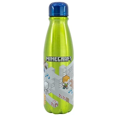 Obrázek Dětská hliníková láhev na vodu 600 ml opakovaně použitelná Minecraft