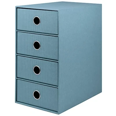 Obrázek Rössler Papier 1524452154 S.O.H. O. 4dílný box se zásuvkami pro DIN A5, s otvorem rukojeť, denim, 250 x 175 320 mm, 1 kus