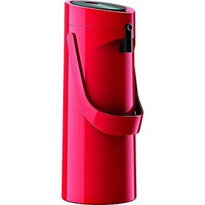 Obrázek Emsa 515708 Ponza Pump izolační konvice, termoska, objem 1,9 l, hrnek, tlaková páka, odnímatelná odkapávací miska, červená, 17 x 16,5 39 cm