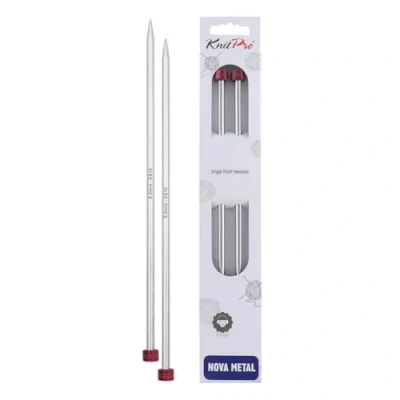 Obrázek KnitPro NOVA kovové jehlice 6,0 mm 40 cm, stříbrné