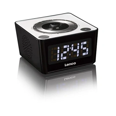 Obrázek Lenco Radiobudík CR 16 bílé rádiové hodiny s rádiovým ovládáním PLL FM tuner a projekcí 180 stupňů vč. FOK