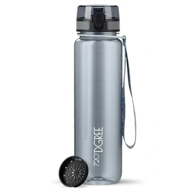 Obrázek 720DGREE láhev na pití 1l &quot;uberBottle&quot; crystalClear + sítko bez BPA vodu pro sport, posilování, fitness, jízdní kolo, outdoor, univerzální sportovní z tritanu lehká, odolná