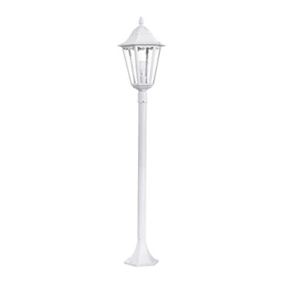 Obrázek EGLO venkovní stojací lampa Navedo, 1 svítidlo s plamenem, z litého hliníku a skla, barva: bílá, objímka: E27, V: 120 cm, IP44