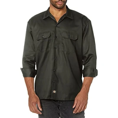 Obrázek Dickies Pánské tričko s dlouhým rukávem košile rukávem, Verde (olivově zelená)