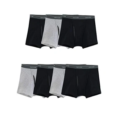 Obrázek Fruit of the Loom Herren Coolzone Boxer Briefs, Moisture Wicking &amp; Breathable, Assorted Color Multipacks Retroshorts, Kurzes Bein, 7er Pack, Schwarz/Grau, Large