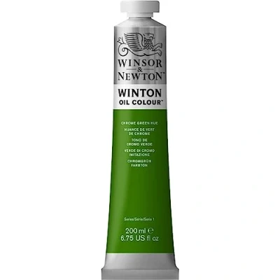 Obrázek Winsor &amp; Newton 1437145 Winton, feine hochwertige Ölfarbe 200ml Tube mit gleichmäßiger Konsistenz, Lichtbeständig, hohe Deckkraft, Reich an Farbpigmenten Chrom Grün Farbton