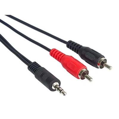 Obrázek PremiumCord Západka na Cinch Y kabel 3 m, zástrčka 3,5 mm 2x RCA konektor, Jack RCA, Stereo Audio, pro digitální fotoaparát, TV, mobilní telefony, MP3, HiFi, barva černá