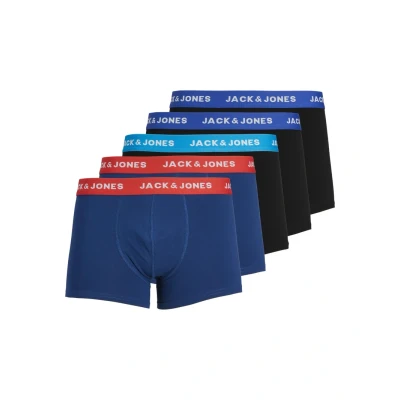 Obrázek Jack &amp; Jones Jaclee Trunks 5 PACK Úzké boxerky, Muži, Velikost: XXL, Blue/black