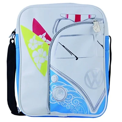 Obrázek BRISA VW Collection Volkswagen Unisex Retro Vintage taška přes rameno cestovní v designu autobusu T1 Bulli (Surf/bílá/26 x 33 cm)