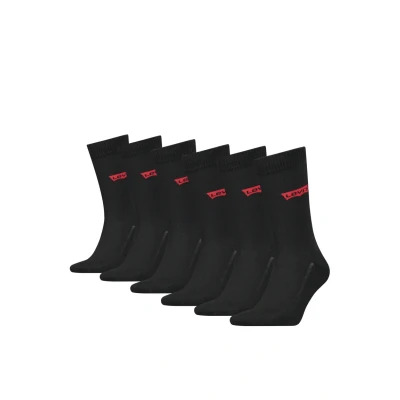Obrázek Levi&#039;s Unisex Recycled Regular CUT Batwing LOGO S 6 PACK Ponožky, Velikost: 39 42, Black