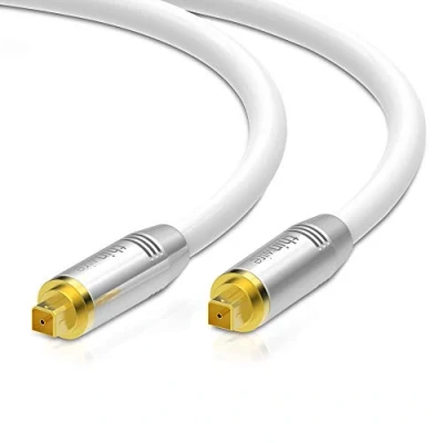 Obrázek conecto Kabel thinwire Premium TOSLINK (TOSLINK konektor konektor), kov, pozlacený, bílý 3,00 m