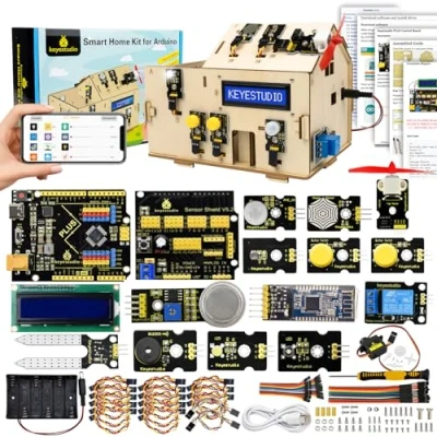 Obrázek KEYESTUDIO Smart Home Kit Ultimate Starter Kit, kompatibilní s Arduino IoT kompletní elektronika projekt stavebnice UN0 R3 Mikrocontroller Board a příslušenstvím pro 14+ Teenegeer