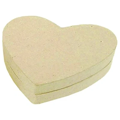 Obrázek Decopatch Décopatch BT036O Box ve tvaru srdce plochý XS (z papír maché, 13 x 11 3,5 cm, k ozdobení, ideální pro dekoraci vašeho bytu) kartonově hnědá