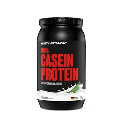 Obrázek Body Attack 100% kaseinový protein, přírodní, 900 g proteinového prášku bohatý na esenciální aminokyseliny růst svalů a zachování