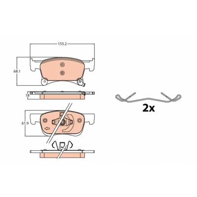 Obrázek TRW GDB2091 Bremsbeläge Box 4 Stück