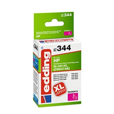 Obrázek edding patrona do tiskárny EDD 344 jednotlivá Magenta 30 ml dosah 2295 stran nahrazuje HP 951XL (CN047AE)