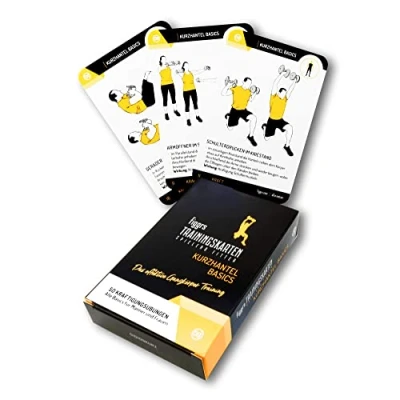 Obrázek figgrs® Kurzhantel 57 Trainingskarten mit 50 Fitnessübungen für effektives Ganzkörpertraining I Sport zuhause &amp; überall Kurzhanteltraining Männer und Frauen