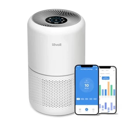 Obrázek Čistička vzduchu pro alergiky LEVOIT s H13 HEPA vzduchovým filtrem proti 99,97 % plísní, prachu, pylu, indikace kvality a automatický režim, CADR 195 m3/h kuřácké pokoje, Air Purifier 22 dB spánkový režim časovač
