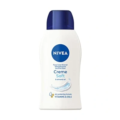 Obrázek NIVEA Creme Soft sprchový gel Mini (50 ml), s vitamíny a cennými oleji, hydratační pH neutrální krémová sprcha jemnou vůní