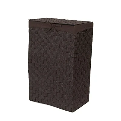 Obrázek Compactor RAN6896 obdélníkový koš na prádlo s víkem, úchyty, kovový rám, vyjímatelná podšívka, 25 x 38 výška 60 cm, hnědý