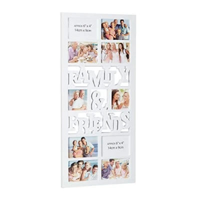 Obrázek Relaxdays rámeček na 10 fotografií, galerijní Family &amp; Friends, koláž k zavěšení, V x H: 74,5 35 2 cm, bílý