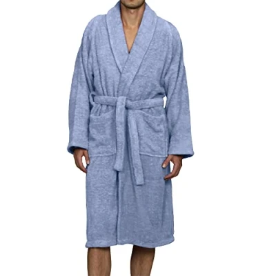 Obrázek Superior Damen 100% Cotton Unisex Terry Bath Robe Bademantel, Blau, Medium