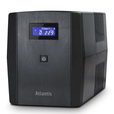 Obrázek Atlantis OnePower S2001, USV Line Interactive 2000VA/1200W, AVR, PseudoSinuswelle, 4 IEC Steckdosen + 1 Schuko Steckdose, 2 Akkus 12V 10Ah, Upsilon 2000 Softwarelizenz inklusive