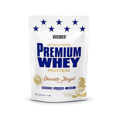 Obrázek Weider Premium Whey Protein Powder, Low Carb Shakes s Isolate, Chocolate Nougat, (1x 500g)