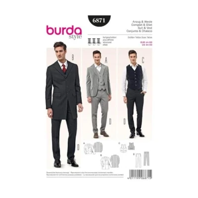 Obrázek Burda Střih vzor oblek a vesta 6871
