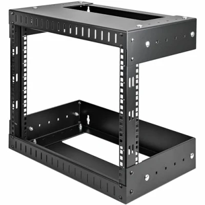 Obrázek StarTech.com 2pólová 8HE Heavy Duty montáž na stěnu síťový rack, 19&quot; Open Frame Server rack s nastavitelnou hloubkou, datový pro IT/AV/Patch Panele/Computer vybavení (RK812WALLOA)