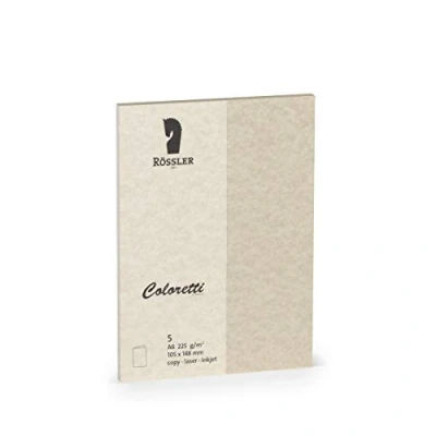 Obrázek Rössler 220706957 Karty Coloretti, 220 g/m², A6 hd, 5 kusů, sahara hnědá