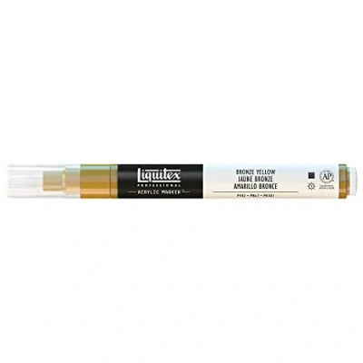 Obrázek Liquitex 4620530 Profesionální popisovač barev, akrylový s vysoce pigmentovanou akrylovou barvou na bázi vody pro vnitřní a venkovní použití, jemná špička bronzově žlutá