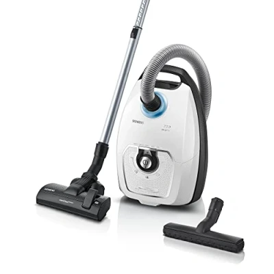 Obrázek Siemens Vysavač se sáčkem Z 7.0 VSZ7442S, ideální pro alergiky, hygienický filtr Plus, extrémně tichá, podlahová hubice na parkety, koberce, dlaždice, dlouhý kabel, XXL čalounění, štěrbinová