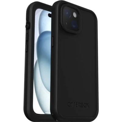 Obrázek OtterBox pouzdro pro iPhone 15 MagSafe, vodotěsné (IP68), nárazuvzdorné, odpuzuje nečistoty, štíhlé s integrovanou ochranou displeje, 5X testováno podle vojenského standardu, černé