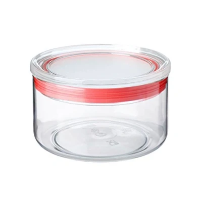 Obrázek Tatay Küchendose, 0.5 l Fassungsvermögen, luftdicht, BPA frei, spülmaschinenfest, transparent ​​rot. Masse 12,5 x 8 cm