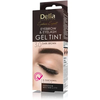 Obrázek Delia Cosmetics Barvení obočí a řas tmavě hnědé dlouhotrvající účinek až 14 dní barva na řasy 15 ml