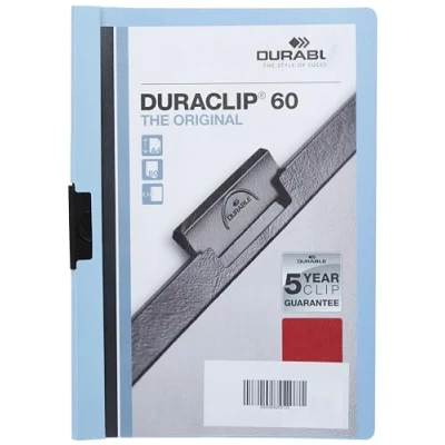 Obrázek Durable HUNKE &amp; Yoke desky se svorkami svorkovnice 60, tvrdá fólie, 60 stran, čirá / noční modrá