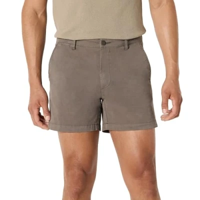 Obrázek Amazon Essentials Herren 13 cm Flatfront Chinoshorts mit hohem comfort in schmaler Passform (zuvor Goodthreads), Grau, 36W