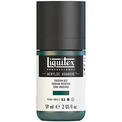 Obrázek Liquitex 2059398 &#039;Liquitex Professional Acrylic kvaš, akrylová barva s kvašovými vlastnostmi, stálobarevná, voděodolná, 59 ml dávkovací láhev viridian Perm. Imit.
