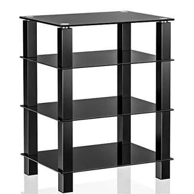 Obrázek FITUEYES TV regál HiFi audio skříň sklo a hliník 600x455x770mm AS406002GB