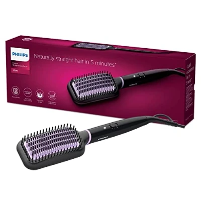 Obrázek Zahřívací kartáč Philips StyleCare BHH880/00 vlasový styling (žehlicí kartáč, 170 C, 200 PTC, černá, růžová, závěsný prsten)