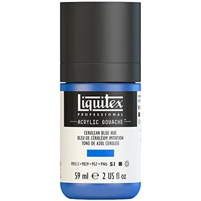 Obrázek Liquitex 2059470 &#039;Liquitex Professional Acrylic Kvaš, akrylová barva s kvašovými vlastnostmi, stálá na světle, voděodolná, 59 ml dávkovací lahvička imitace cölinově modrá