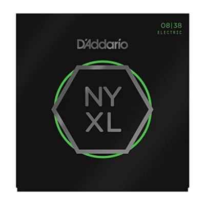 Obrázek D&#039;Addario struny pro elektrické kytary kytarové E kytara prémiové elektrická nejoblíbenější značka strun po celém světě NYXL0838 &quot;New York&quot; ocel Extra Super Light