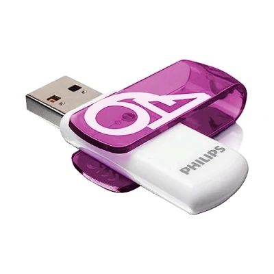 Obrázek Philips Vivid Edition High Speed 2.0 USB flash disk 64 GB s otočnou špičkou pro PC, laptop, počítač Data Storage, rychlost čtení až 25 MB/s