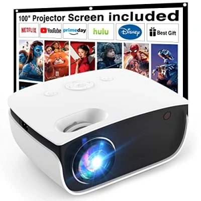 Obrázek T TOPVISION Mini dataprojektor 7500L, přenosný domácí kino, dataprojektor, podpora 1080P Full HD LCD [včetně obrazovky] Video kompatibilní se smartphonem/TV Stick / PS5/PC/notebookem,