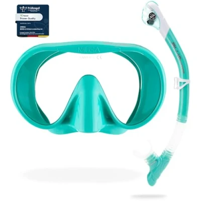 Obrázek CRESSI Musa &amp; Scilla aqua Green Kombiset šnorchlovací maska a šnorchl Scilla, zelená, jednotná velikost, dospělí