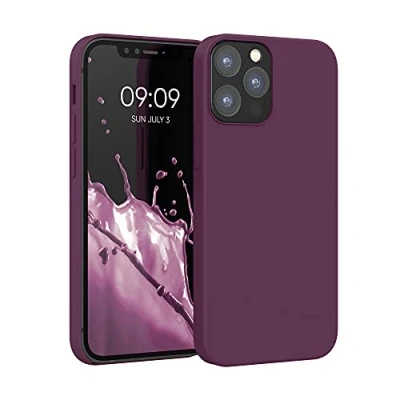 Obrázek kwmobile pouzdro na mobil Pro iPhone 12 Obal/iPhone silikonové měkký povrch bezdrátové nabíjení bordó fialová