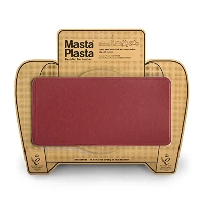 Obrázek MastaPlasta Selbstklebende Premium Leder Reparaturflicken Rot 20 x 10 cm (8&quot; 4&quot;) Sofortige Polsterqualität Patch für Sofas, Auto Innenräume, Taschen, Jacken, Vinyl und mehr…